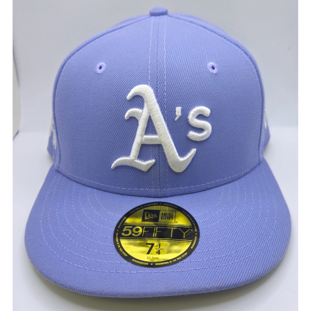 New Era 59FIFTY Oakland Athletics A's Fitted Hat Lavender Purple Size 7 1/4
